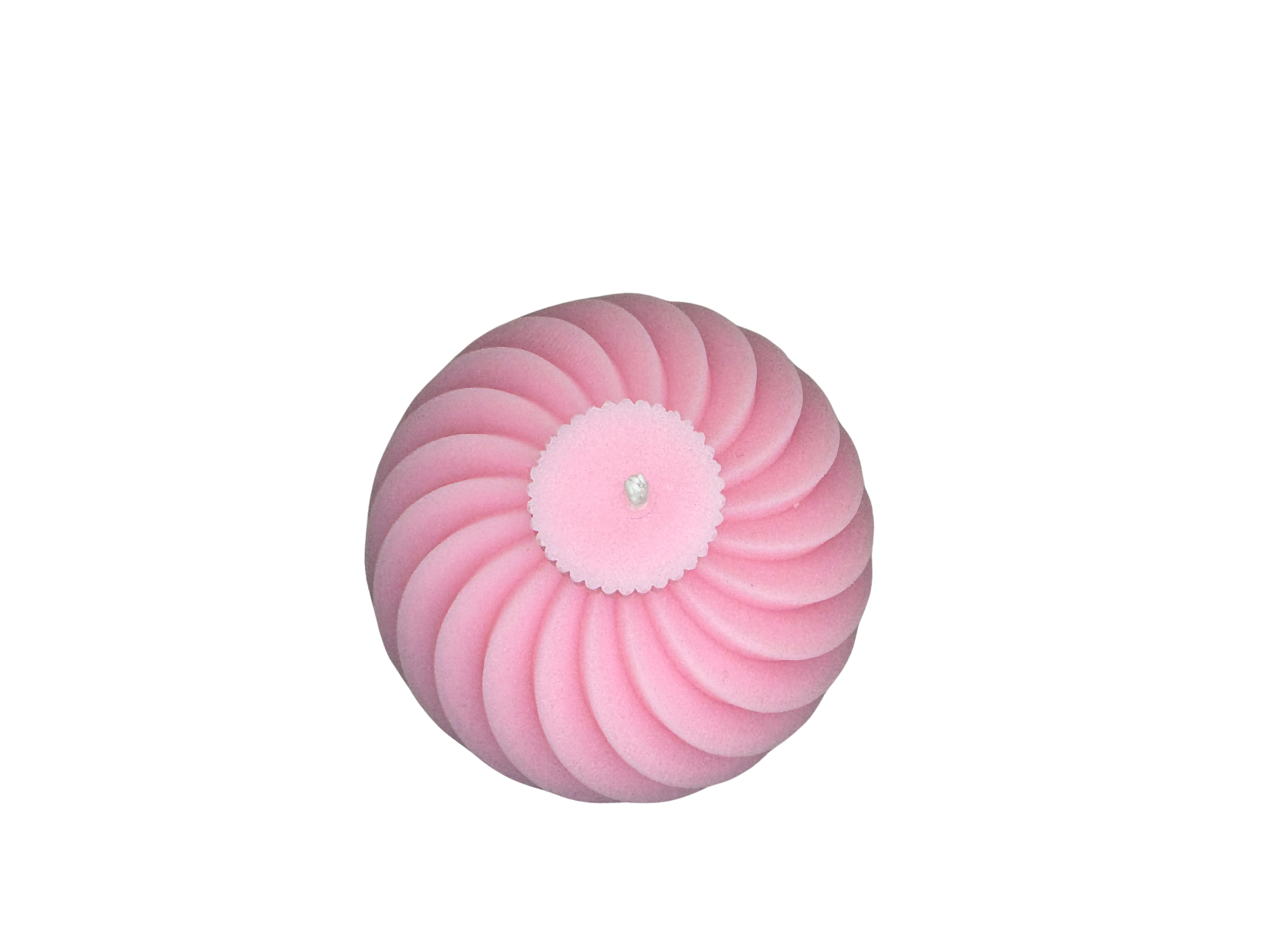 candela profumata alla vaniglia, di colore rosa e a forma di pallina di natale