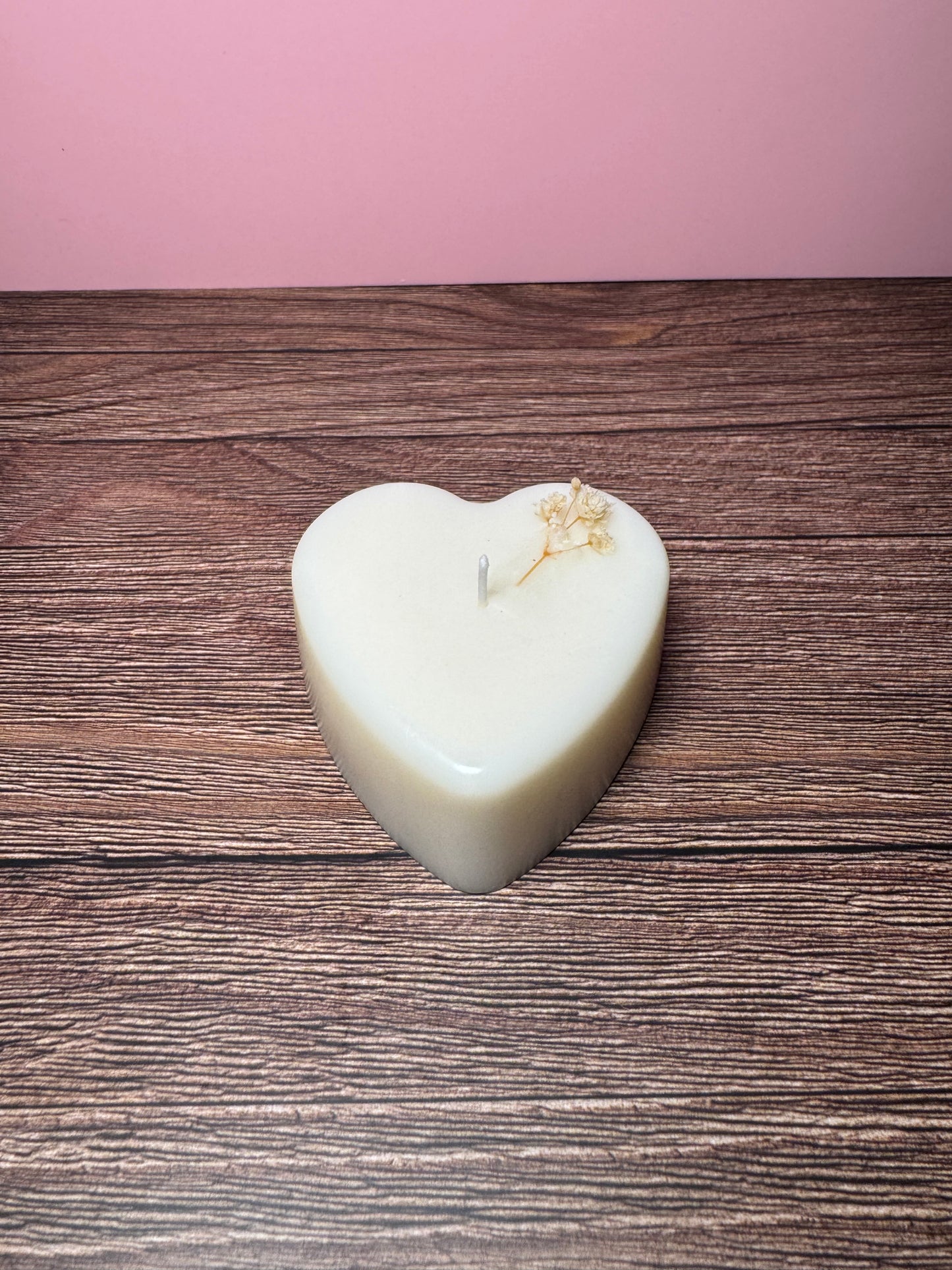 candela cuore con fiori