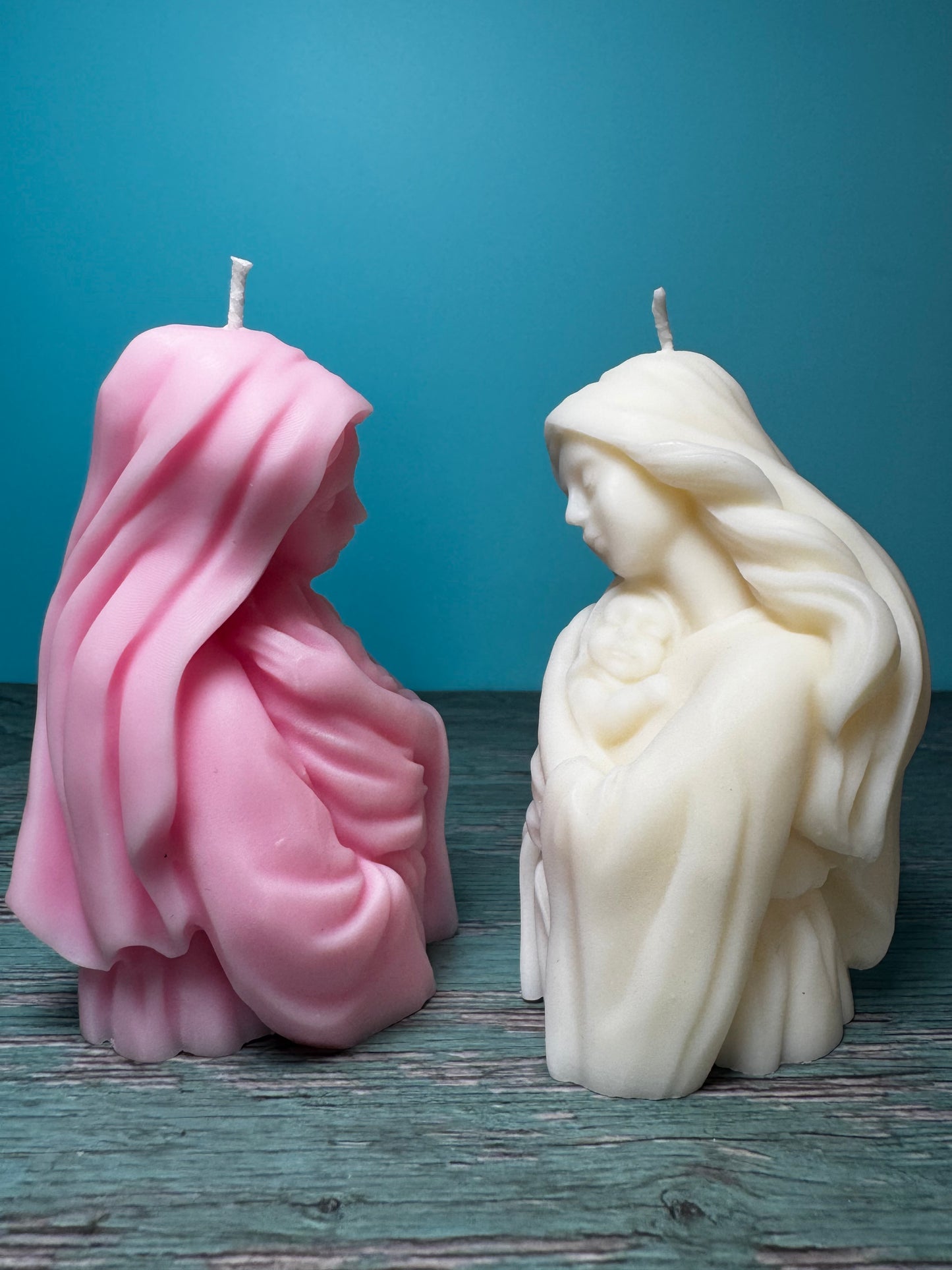 candele madonna con gesù faccia a faccia