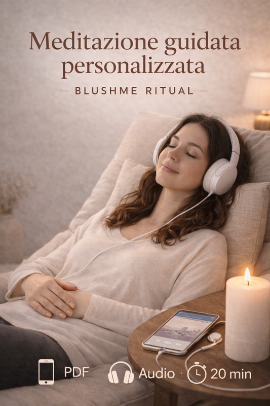 ragazza rilassata con cuffie mentre ascolta la sua meditazione guidata personalizzata